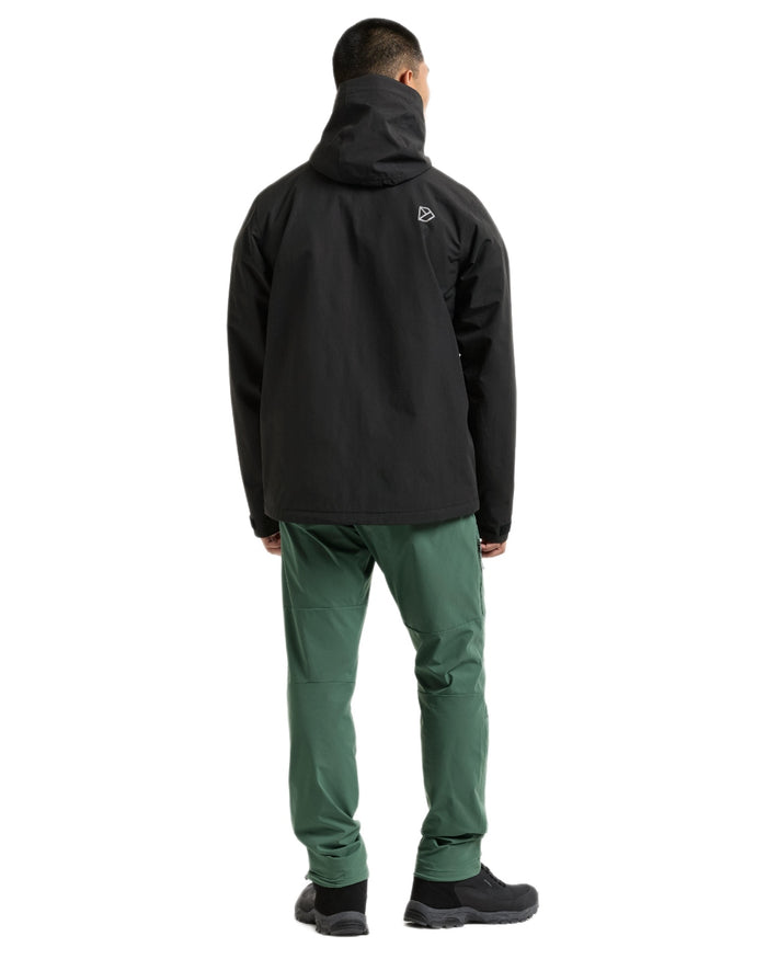 Black coloured Didriksons Trien Jacket on white background #colour_black