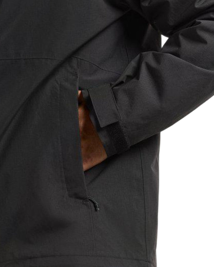 Black coloured Didriksons Trien Jacket on white background #colour_black