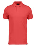 Pomme Red coloured Didriksons Ville Pike Polo Shirt 2 on white background #colour_pomme-red