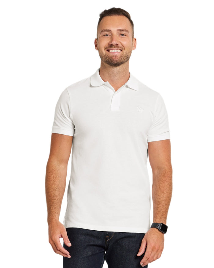 Snow White coloured Didriksons Ville Pike Polo Shirt 2 on white background #colour_snow-white