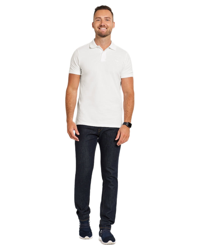 Snow White coloured Didriksons Ville Pike Polo Shirt 2 on white background #colour_snow-white