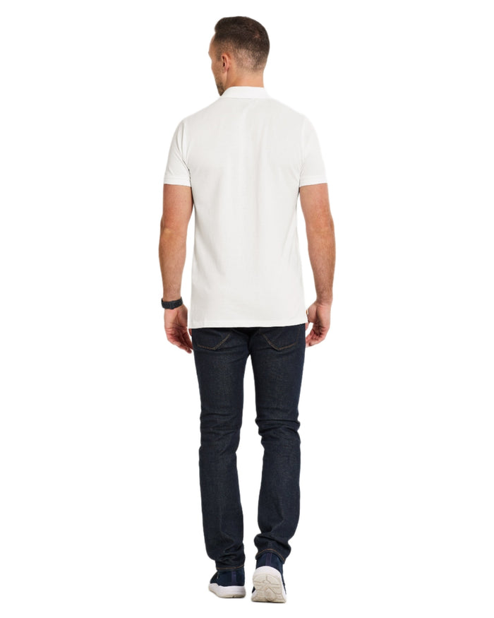 Snow White coloured Didriksons Ville Pike Polo Shirt 2 on white background #colour_snow-white