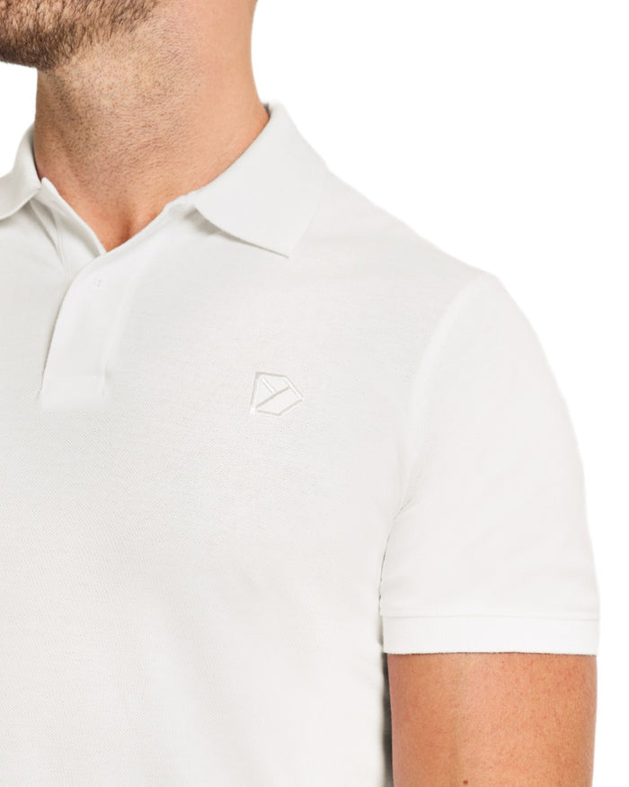 Snow White coloured Didriksons Ville Pike Polo Shirt 2 on white background #colour_snow-white