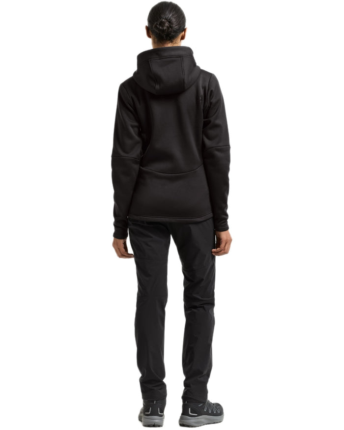 Black coloured Didriksons Womens Anneli Full Zip Fleece 3 on white background #colour_black