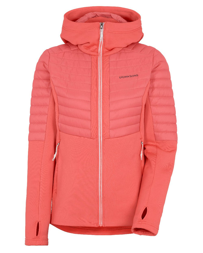 Soft Rose coloured Didriksons Womens Annema Full Zip 6 on white background #colour_soft-rose