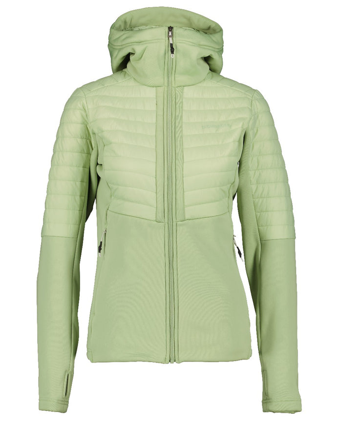 Soft Green coloured Didriksons Womens Annema Full Zip 6 on white background #colour_soft-green