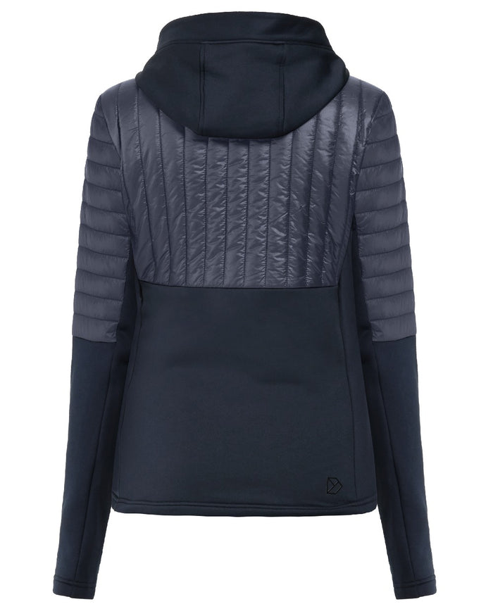 Dark Night Blue coloured Didriksons Womens Annema Full Zip 6 on white background #colour_dark-night-blue