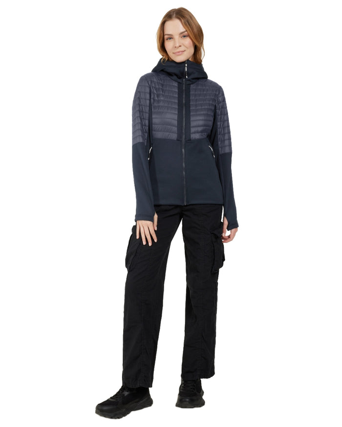 Dark Night Blue coloured Didriksons Womens Annema Full Zip 6 on white background #colour_dark-night-blue