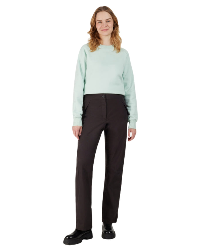 Black coloured Didriksons Womens Annika Pants on white background #colour_black