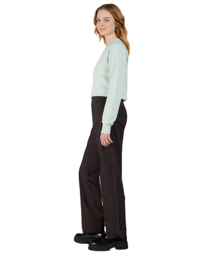 Black coloured Didriksons Womens Annika Pants on white background #colour_black