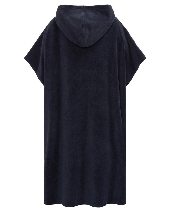 Dark Night Blue coloured Didriksons Womens Belin Poncho on white background #colour_dark-night-blue