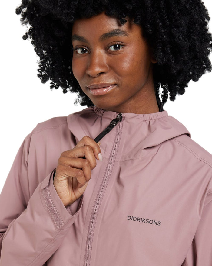 Faded Wine coloured Didriksons Womens Eliana Parka on white background #colour_faded-wine