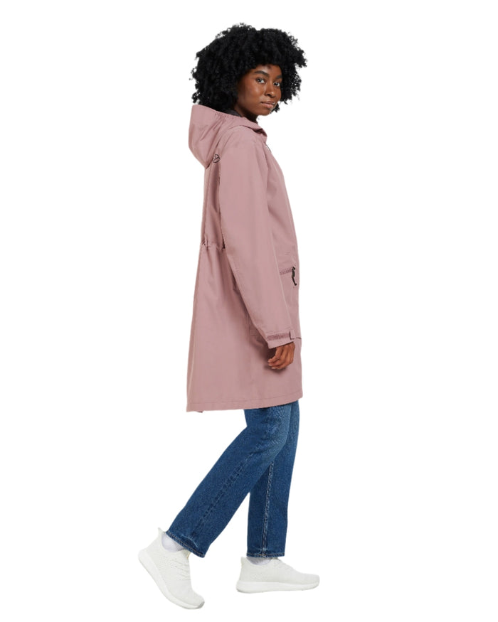 Faded Wine coloured Didriksons Womens Eliana Parka on white background #colour_faded-wine