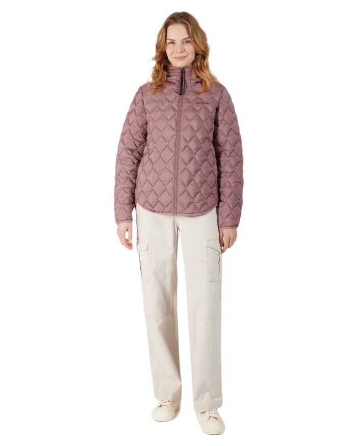 Faded Wine coloured Didriksons Womens Evelyn Jacket on white background #colour_faded-wine
