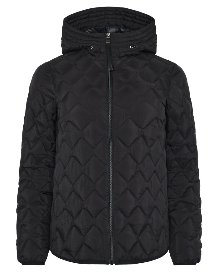 Black coloured Didriksons Womens Evelyn Jacket on white background #colour_black