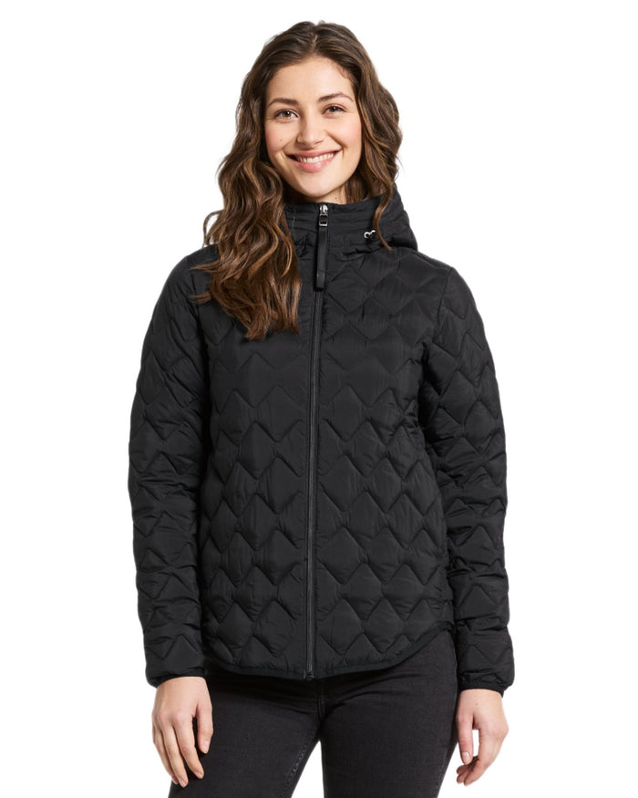 Black coloured Didriksons Womens Evelyn Jacket on white background #colour_black