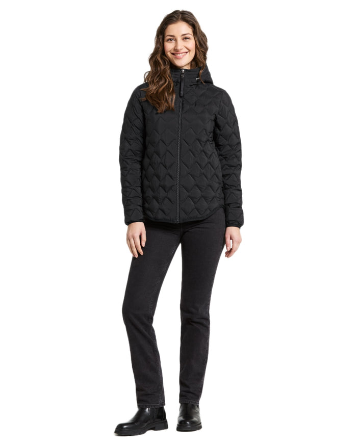 Black coloured Didriksons Womens Evelyn Jacket on white background #colour_black
