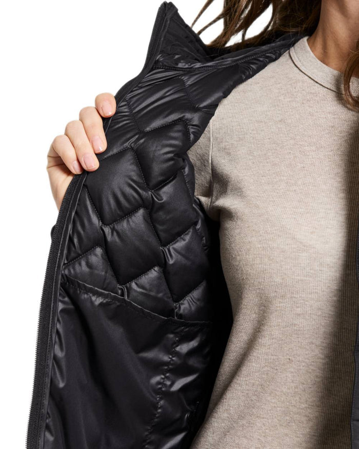 Black coloured Didriksons Womens Evelyn Jacket on white background #colour_black