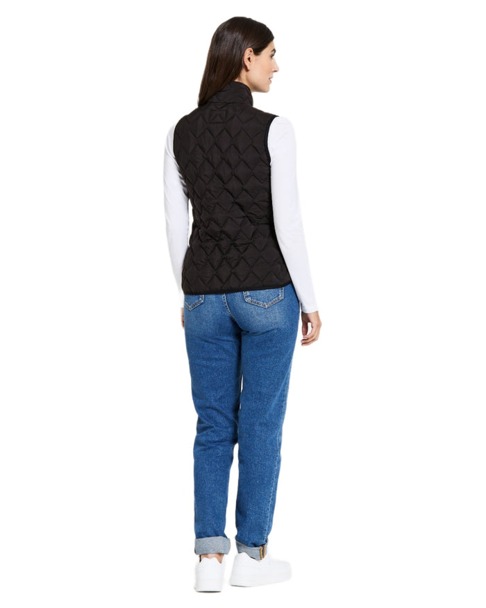 Black coloured Didriksons Womens Evy Vest on white background #colour_black