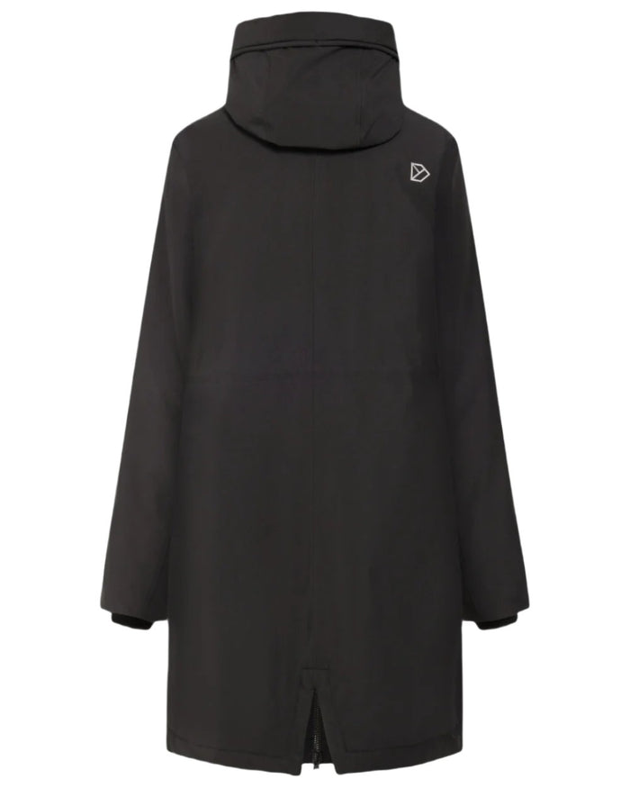 Black Coloured Didriksons Womens Fia Parka On A White Background #colour_black