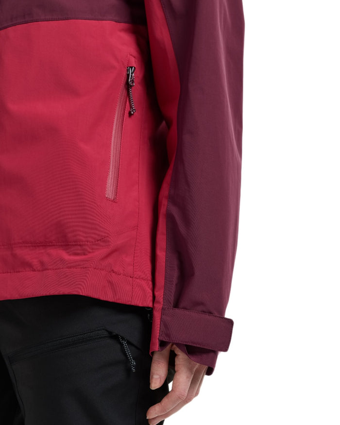 Spring Red coloured Didriksons Womens Grit Jacket 4 on white background #colour_spring-red