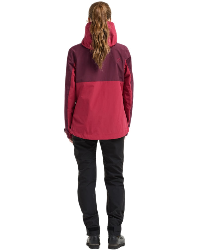 Spring Red coloured Didriksons Womens Grit Jacket 4 on white background #colour_spring-red