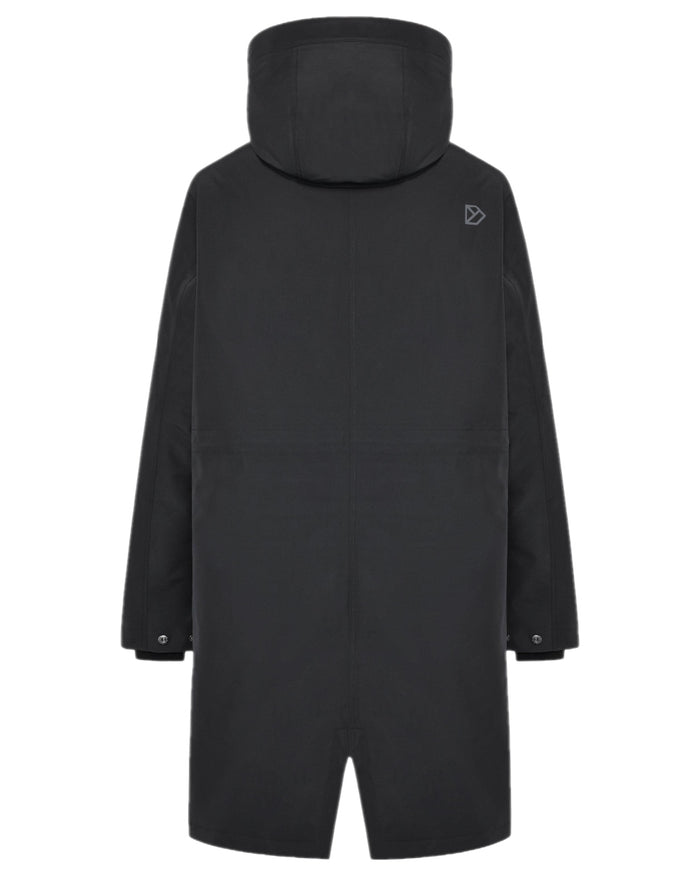 Black Coloured Didriksons Womens Iris Parka on white background #colour_black