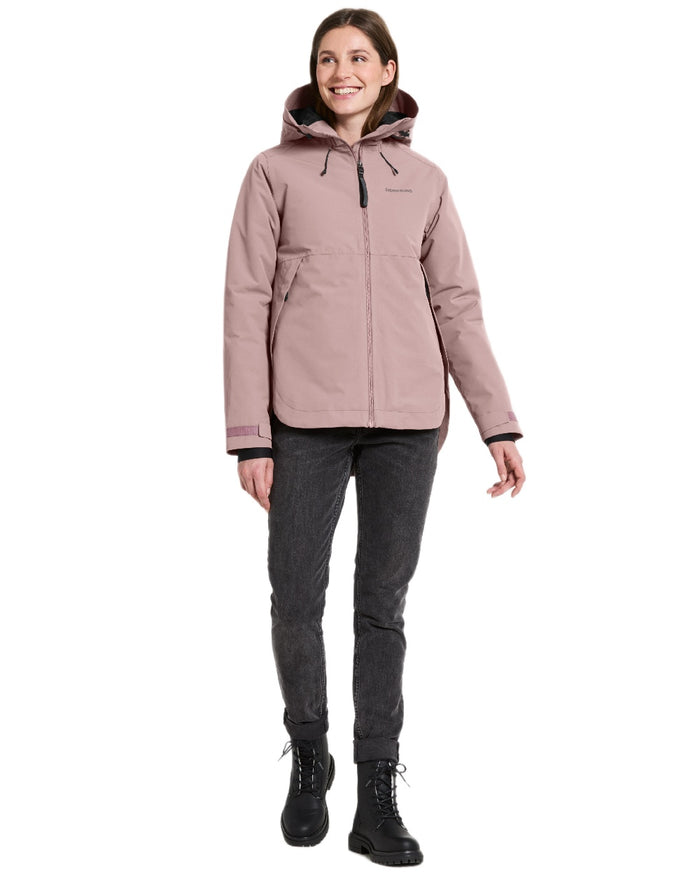 Faded Wine Coloured Didriksons Jennie Womens Jacket on white background  #colour_faded-wine