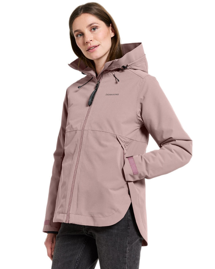 Faded Wine Coloured Didriksons Jennie Womens Jacket on white background  #colour_faded-wine