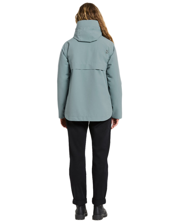 Factory Blue Coloured Didriksons Jennie Womens Jacket on white background  #colour_factory-blue