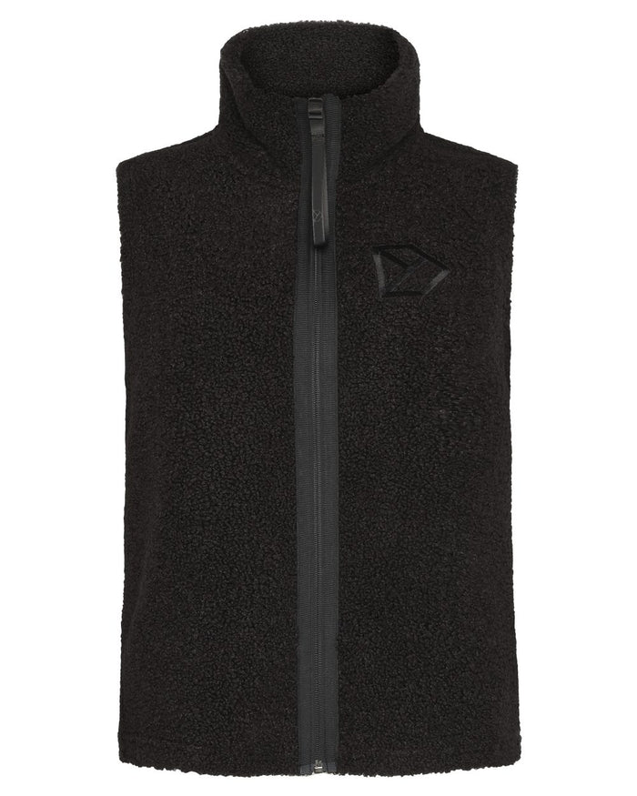 Black coloured Didriksons Womens Kiana Vest on white background #colour_black