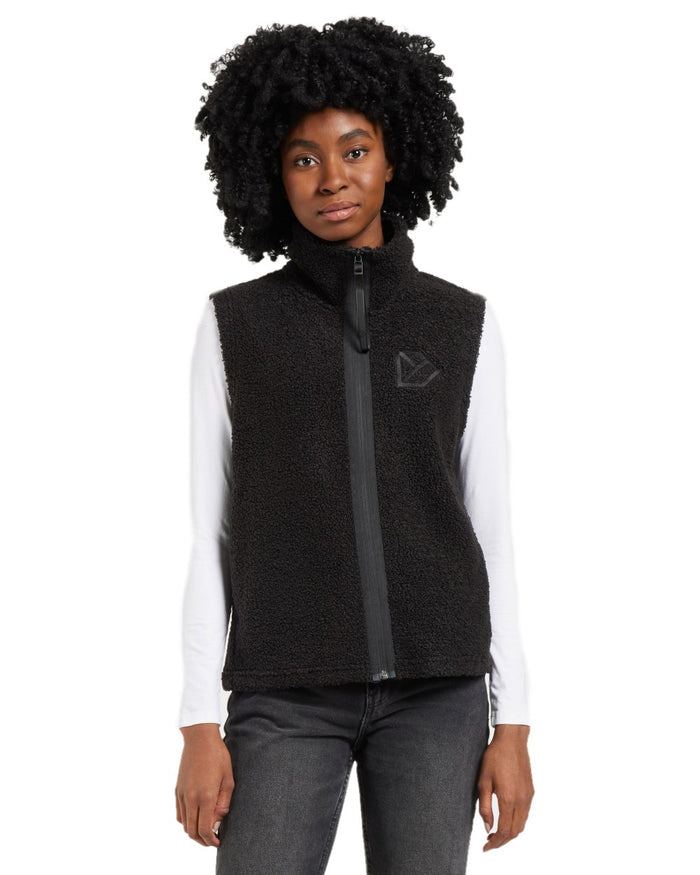 Black coloured Didriksons Womens Kiana Vest on white background #colour_black