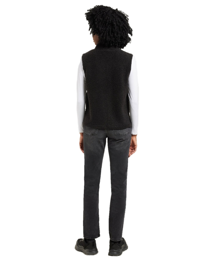 Black coloured Didriksons Womens Kiana Vest on white background #colour_black