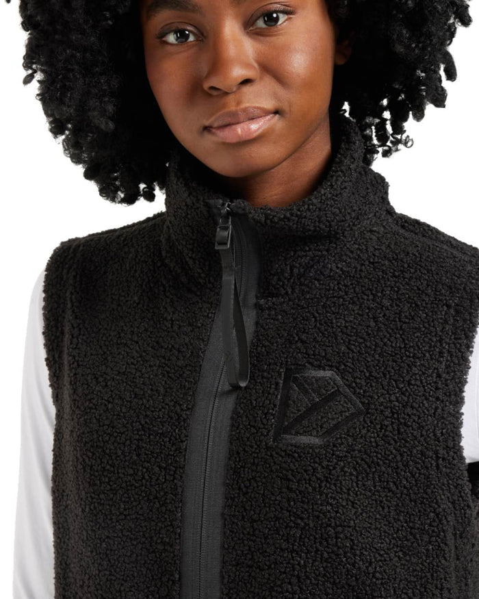 Black coloured Didriksons Womens Kiana Vest on white background #colour_black