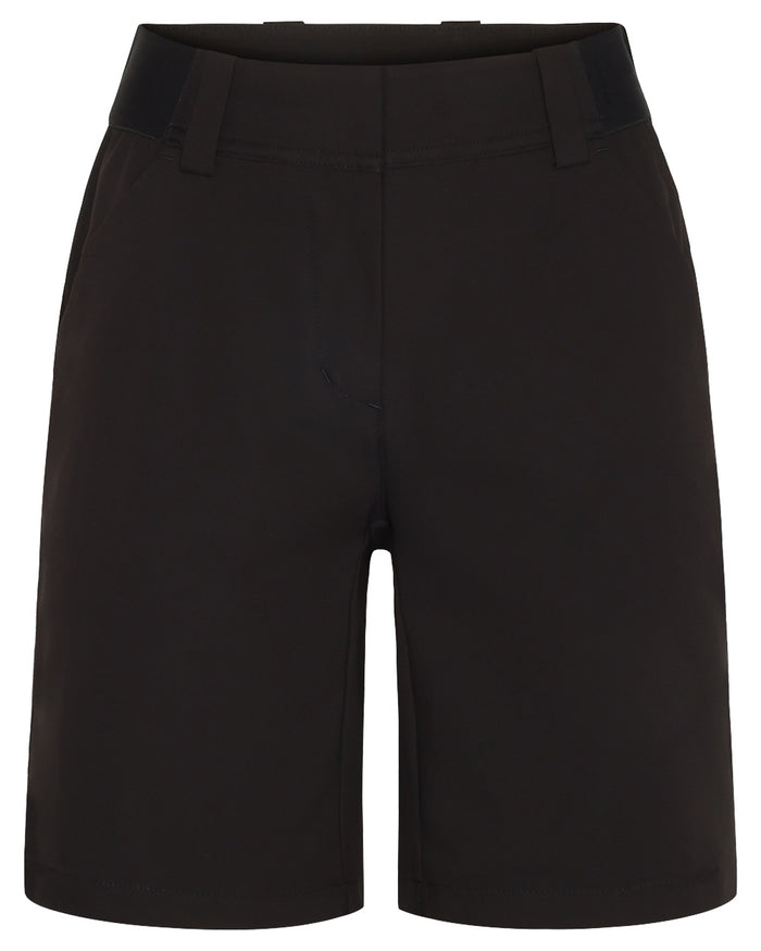 Black coloured Didriksons Womens Maja Shorts on white background #colour_black