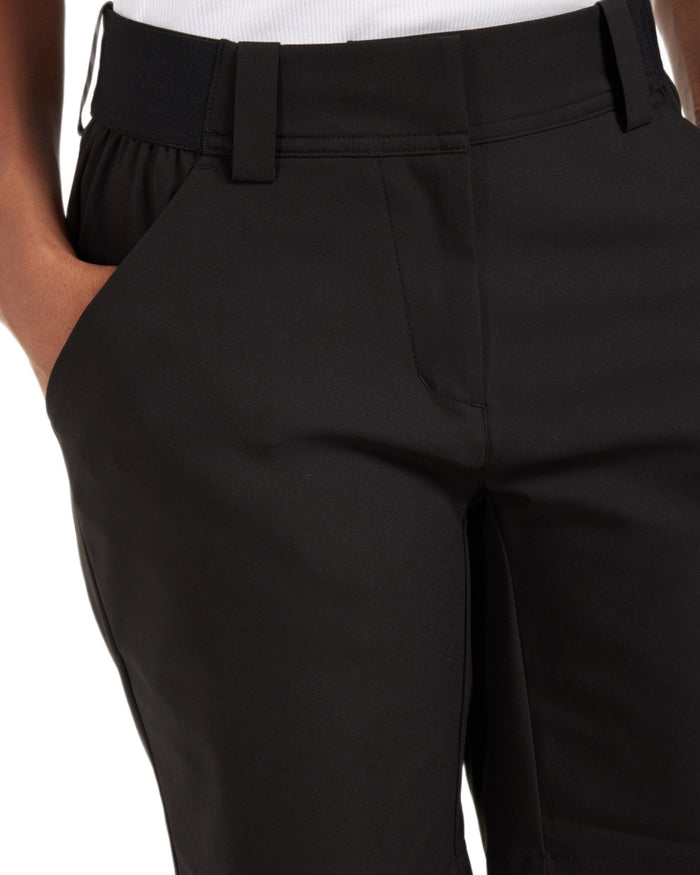 Black coloured Didriksons Womens Maja Shorts on white background #colour_black