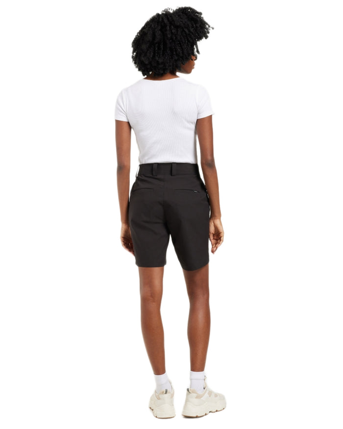 Black coloured Didriksons Womens Maja Shorts on white background #colour_black