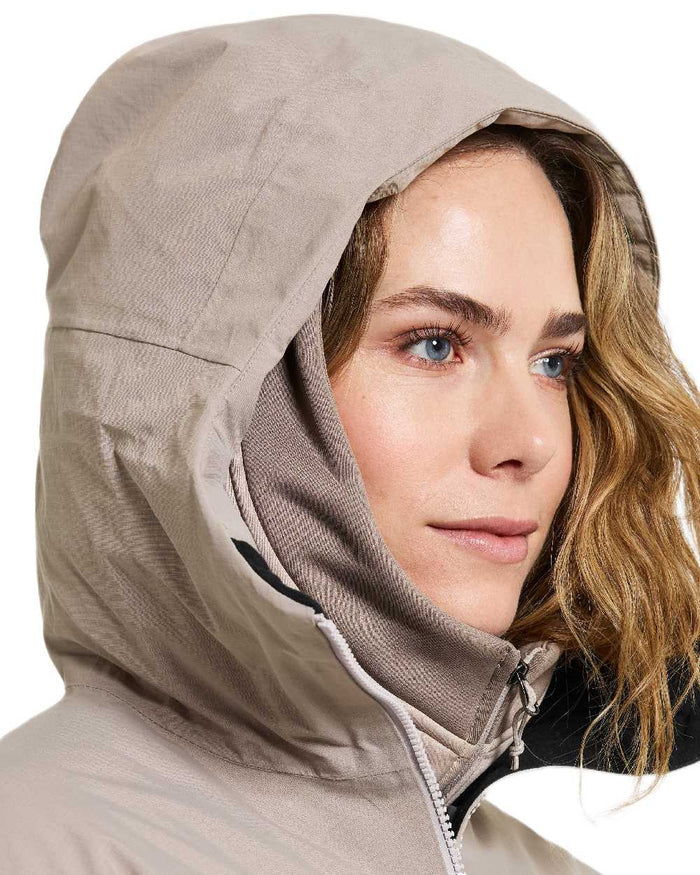 Ash Brown Coloured Didriksons Womens Marget Parka on white background #colour_ash-brown