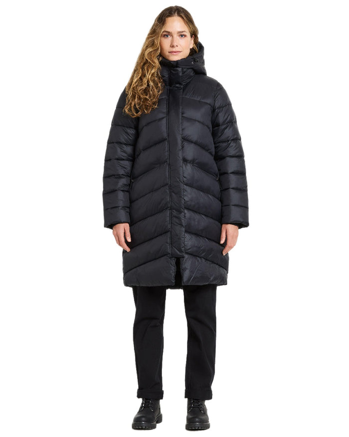 Black Coloured Didriksons Womens Marion Parka on white background #colour_black