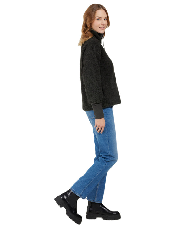 Black Coloured Didriksons Womens Mella Full Zip Jacket On A White Background #colour_black