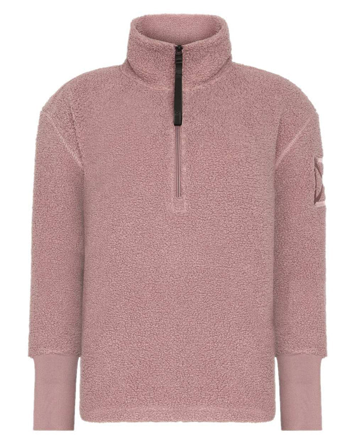 Faded Wine coloured Didriksons Womens Monia Half Zip Sweater on white background #colour_faded-wine