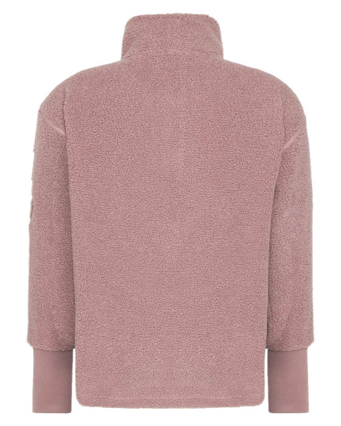 Faded Wine coloured Didriksons Womens Monia Half Zip Sweater on white background #colour_faded-wine