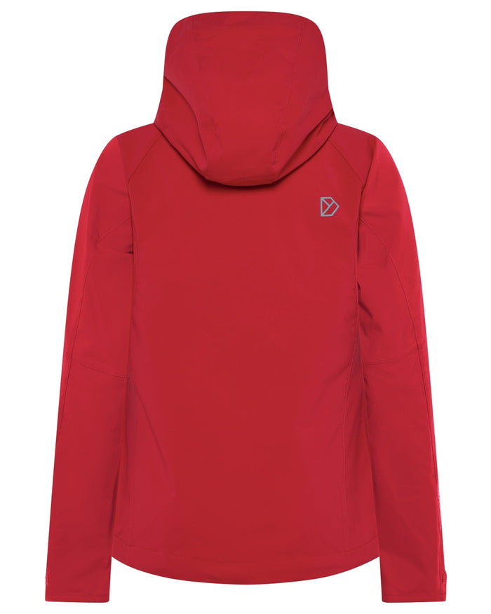 Spring Red coloured Didriksons Womens Petra Jacket on white background #colour_spring-red
