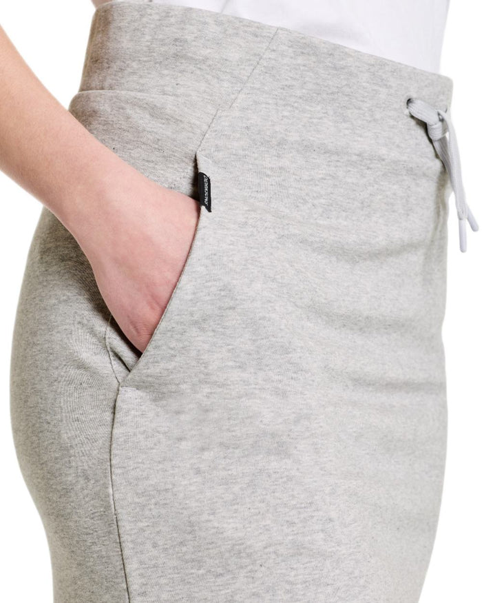 Aluminum Melange coloured Didriksons Womens Reso Skirt on white background #colour_aluminum-melange