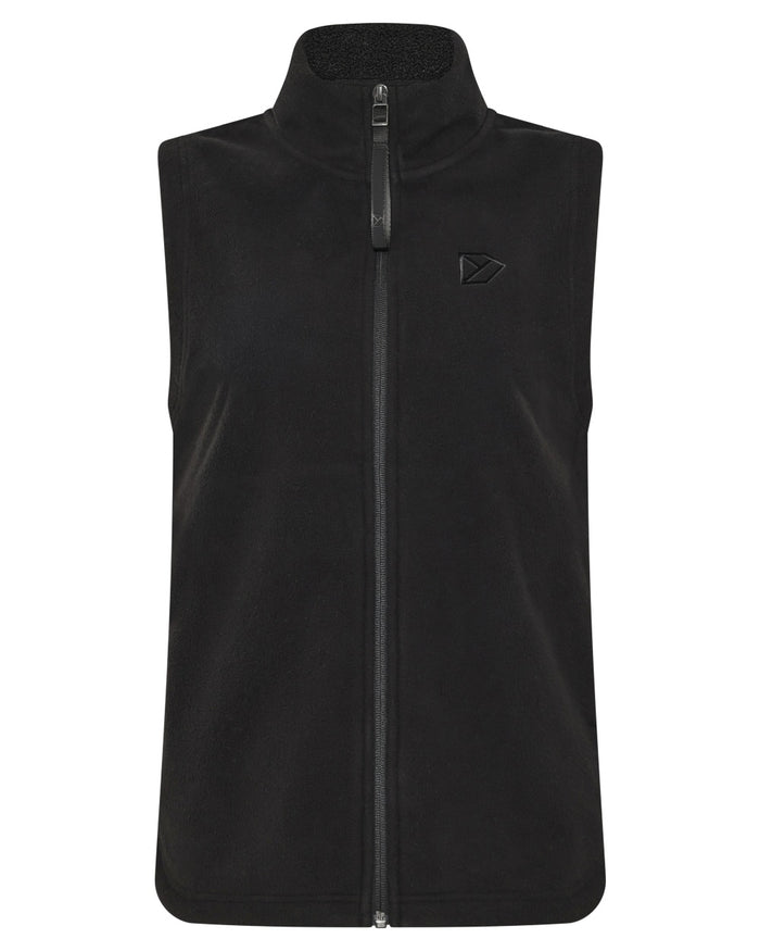 Black coloured Didriksons Womens Rim Windproof Vest on white background #colour_black