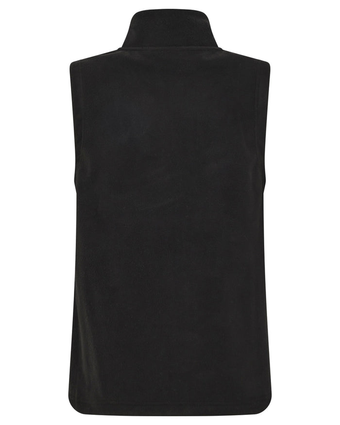 Black coloured Didriksons Womens Rim Windproof Vest on white background #colour_black