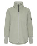 Wilted Leaf coloured Didriksons Womens Ronja Full Zip Sweater on white background #colour_wilted-leaf