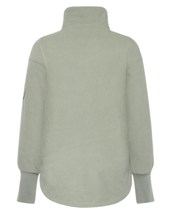 Wilted Leaf coloured Didriksons Womens Ronja Full Zip Sweater on white background #colour_wilted-leaf