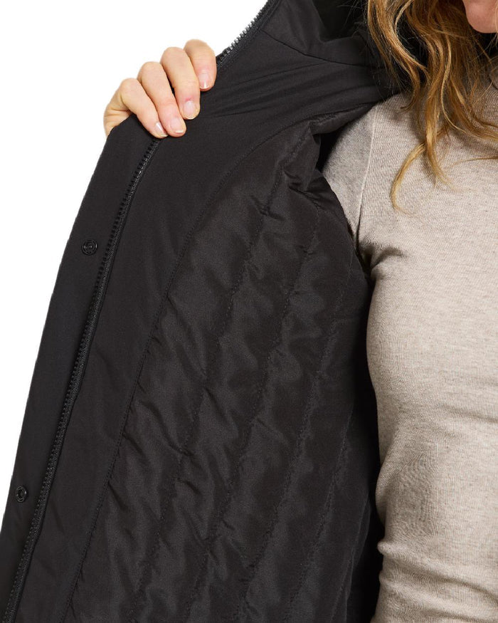 Black Coloured Didriksons Womens Selina Parka on white background #colour_black