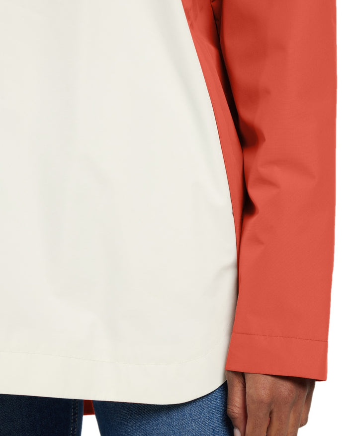 Brique Red Dark Blue White coloured Didriksons Womens Thyra Jacket 3 on white background #colour_brique-red-dark-blue-white